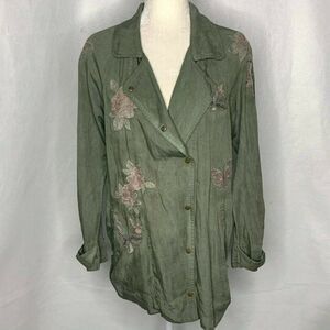 Standard Grace Snap Front Shirt Jacket Army Green